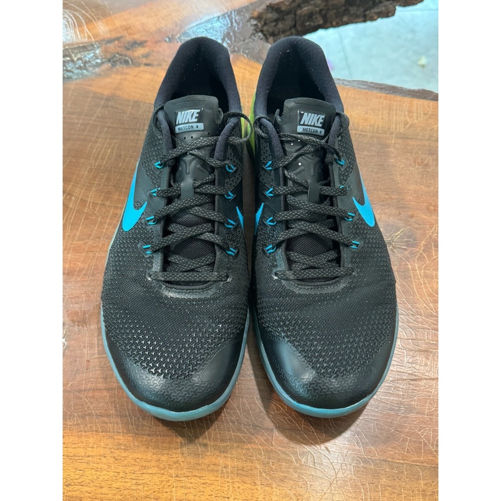 NIKE Metcon 4 Men's Size 12 Black/Blue Volt Training CrossFit Shoes AR5135-991
